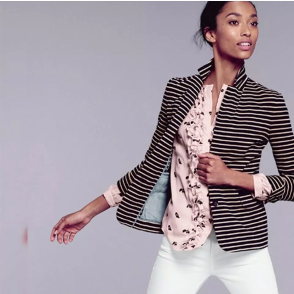 J. Crew Maritime Striped Career Blazer Jacket - Picture 1 of 9